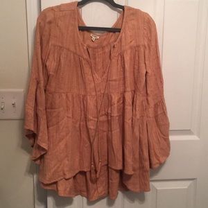 Peach 3/4 length tunic top